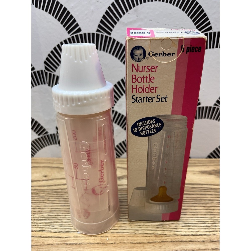 1984 Gerber Nurser bottle holder starter‎ set 5 pieces w/10 disposable Inserts
